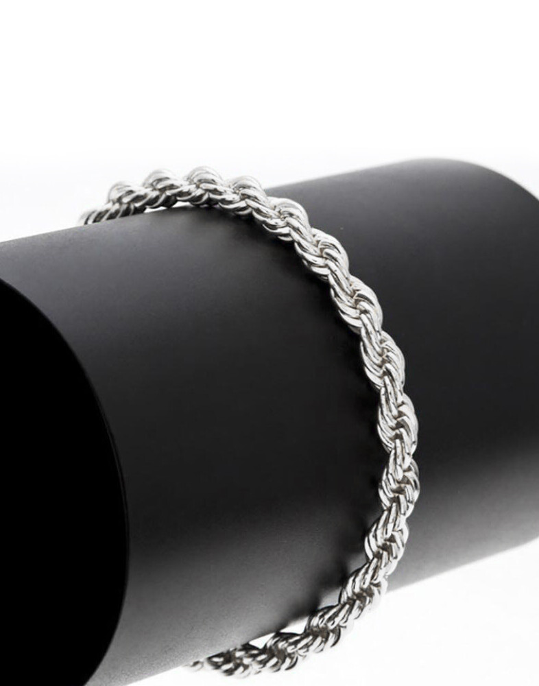 4MM Italian Sterling Silver Rope Link Chain Necklace 925 Silver Chain UNISEX