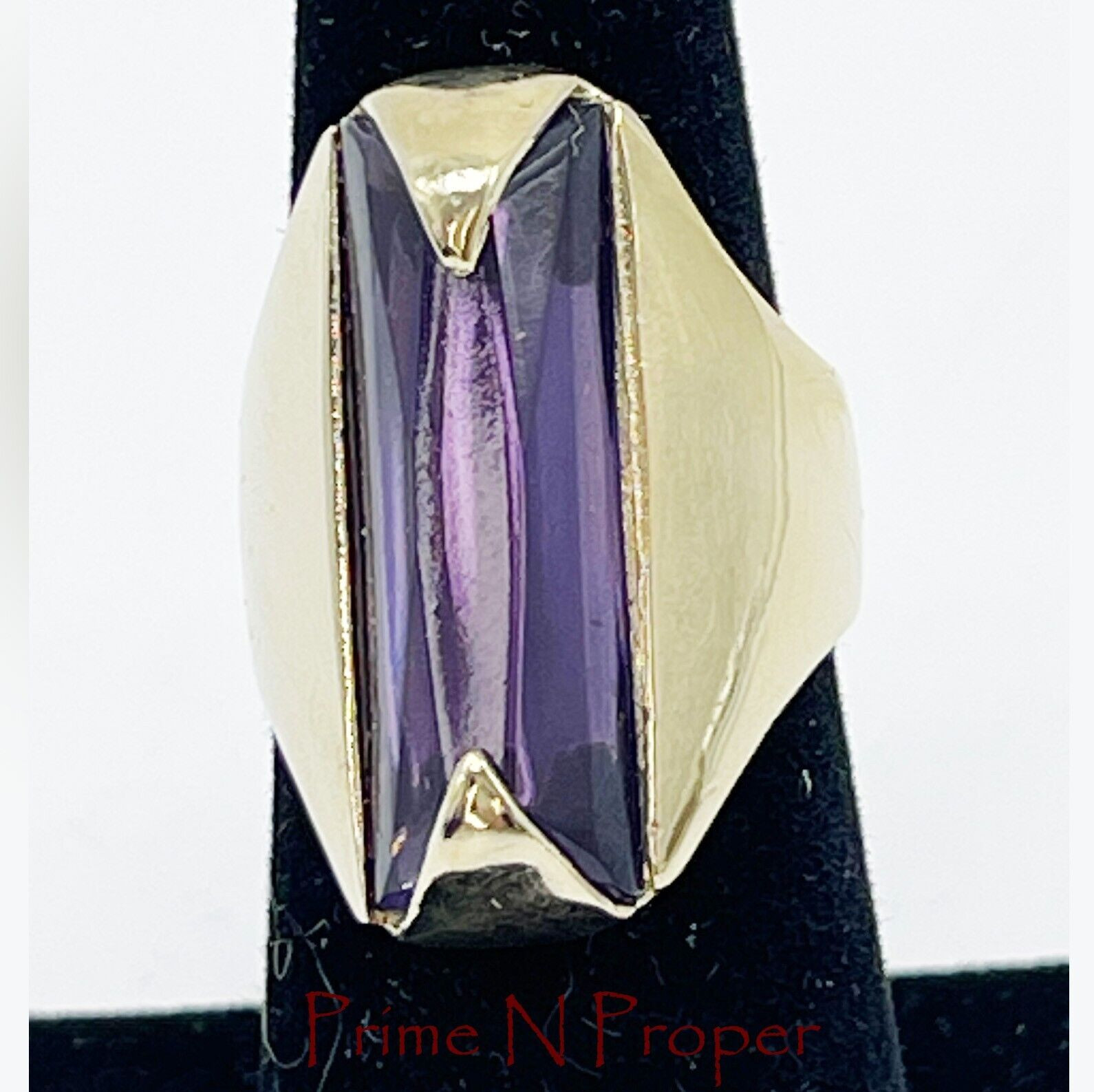 VINTAGE Thierry Mugler Crystal Cocktail Ring in suede pouch