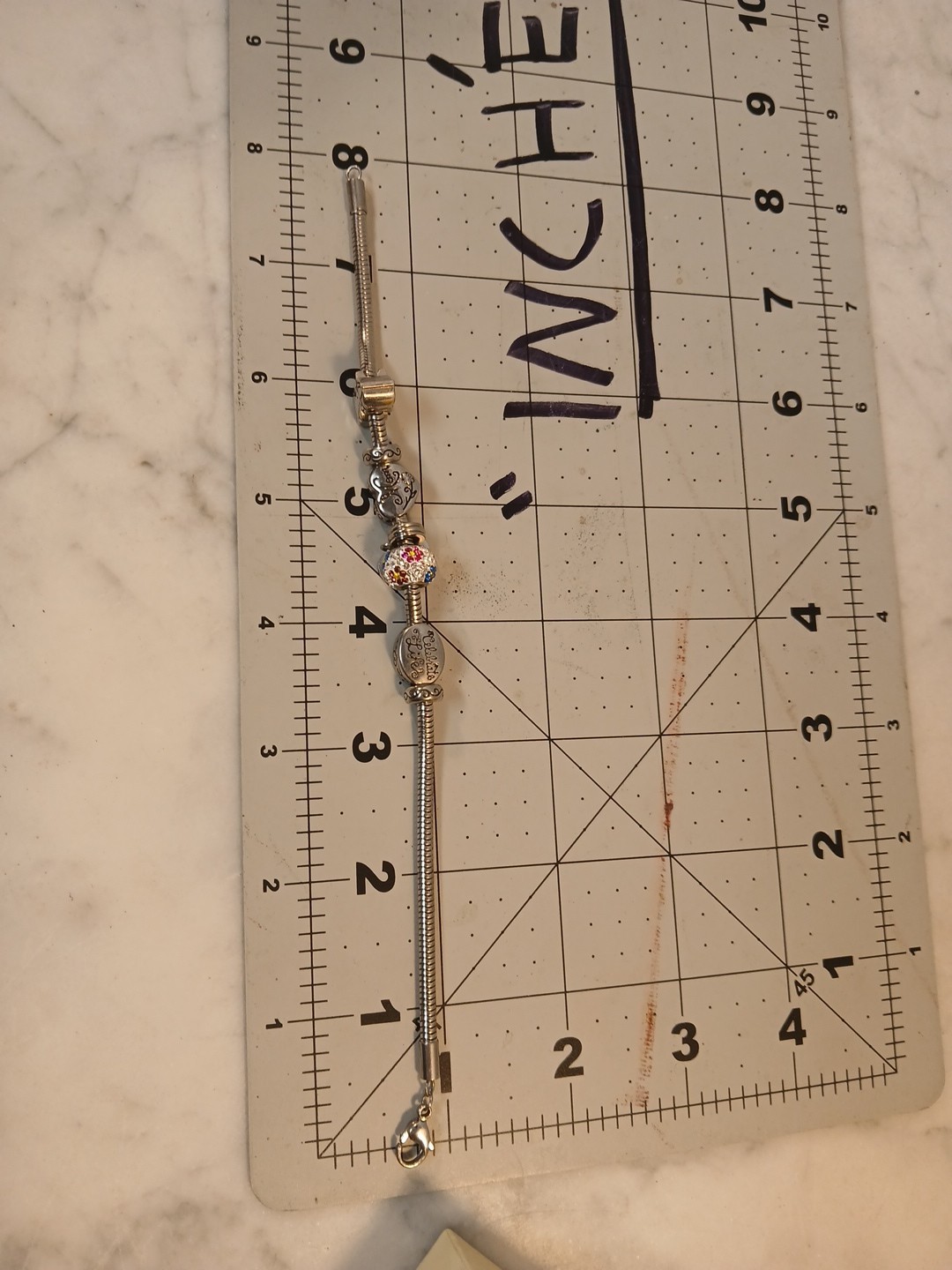 Connections From Hallmark Stainless Steel Bracelet and Charms 7.75″