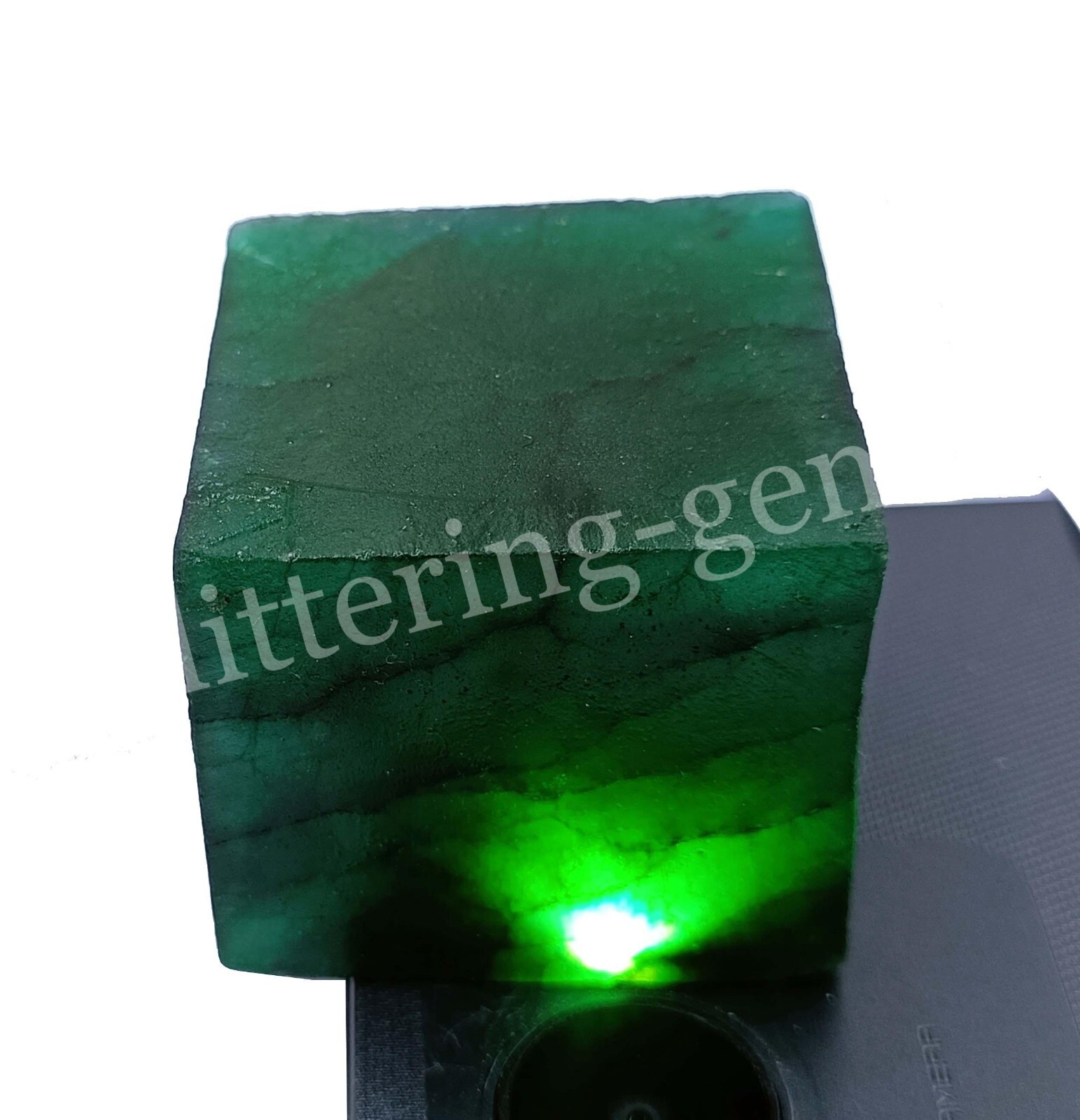 Green Emerald Natural Uncut Cube Rough 550 Ct IGL Loose Gems Opaque Dyed 26H