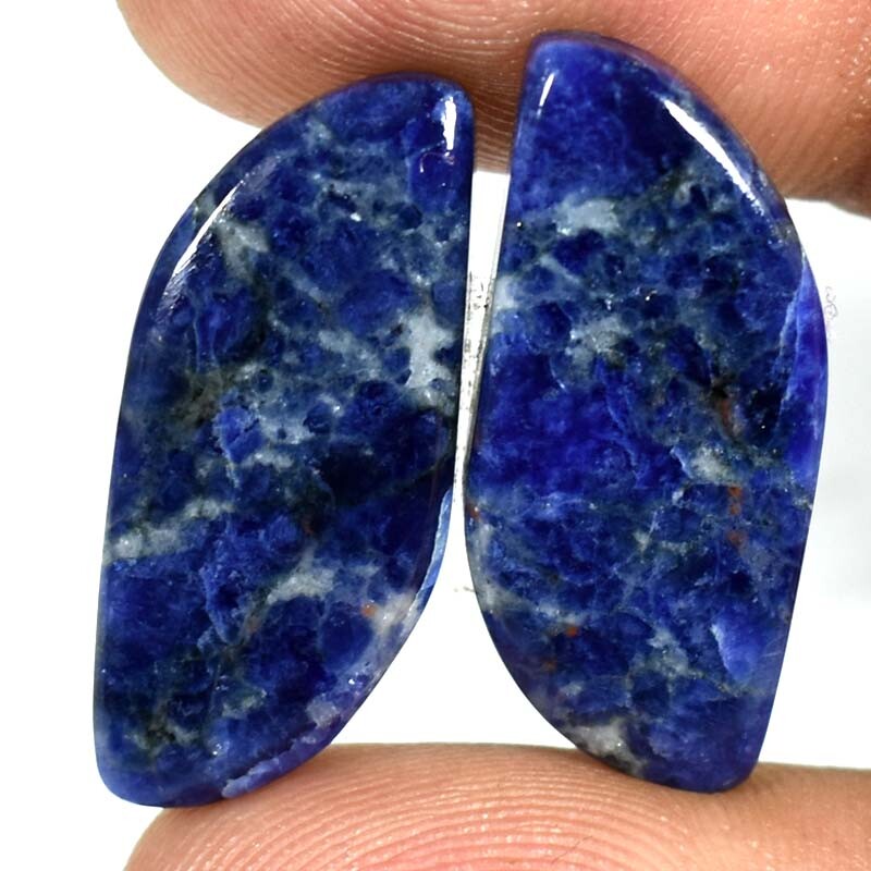 Earring Pair ! Multi Sodalite Fancy Cabochon Nice Gemstones 27.20Cts.