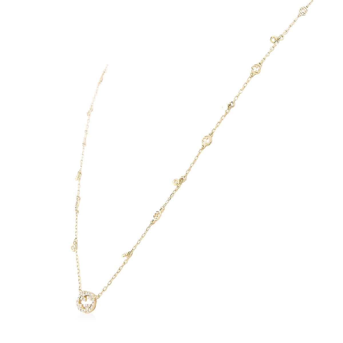 Gucci Interlocking G 18Ct Yellow Gold 0.27Ct Diamond Necklace – Ybb729402002