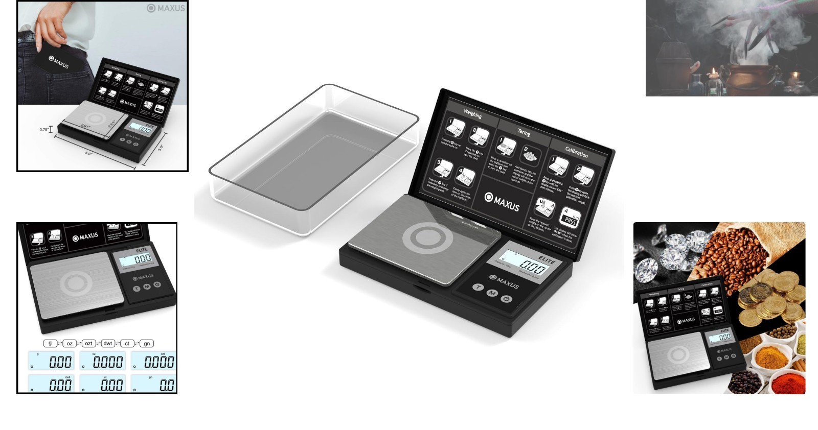 High Precision Digital Pocket Gram Scale 500g x 0.01g with Tray & Tare Function