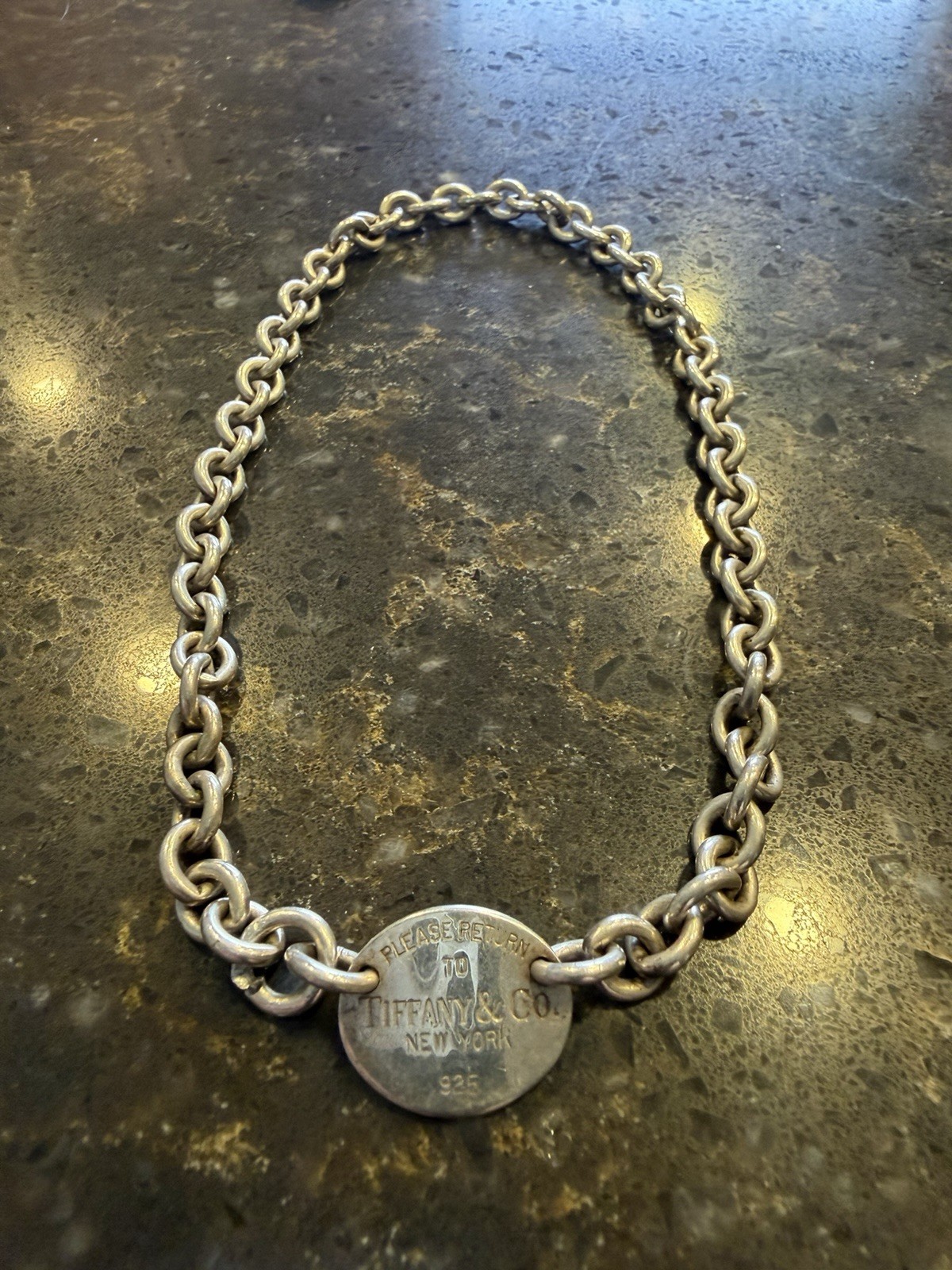 Tiffany & Co. – Vintage “Please Return To Tiffany” Oval Tag Necklace 14-15 Inch