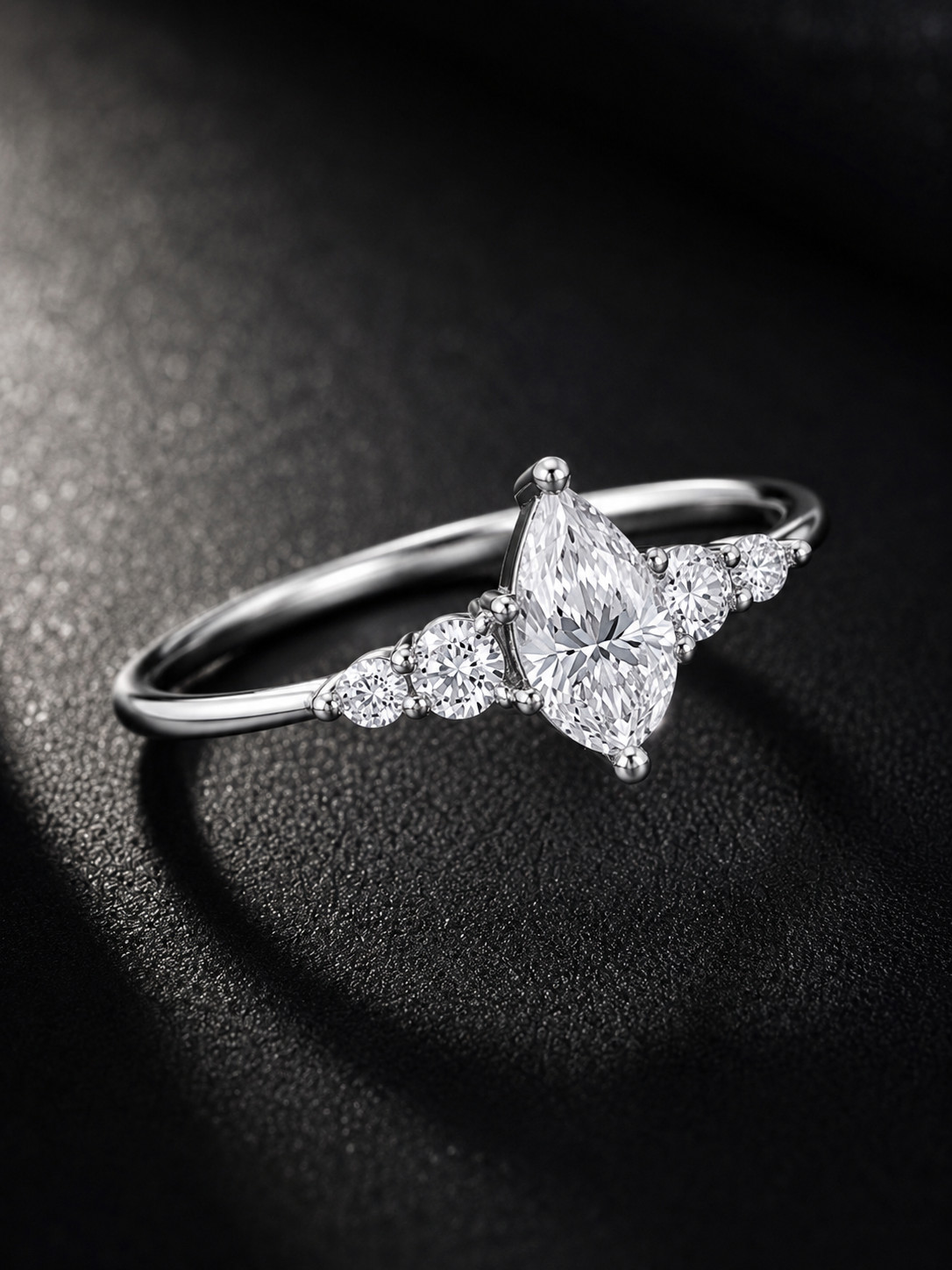2Ct Pear Cut Lab Created Diamond Solitaire Engagement Ring 14K White Gold Plated