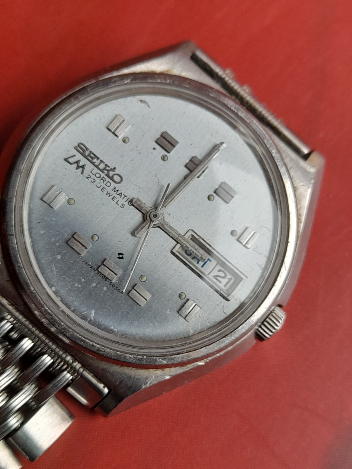 Rare Vintage SEIKO LM 5606-7010 23j Mens Automatic Watch _3047