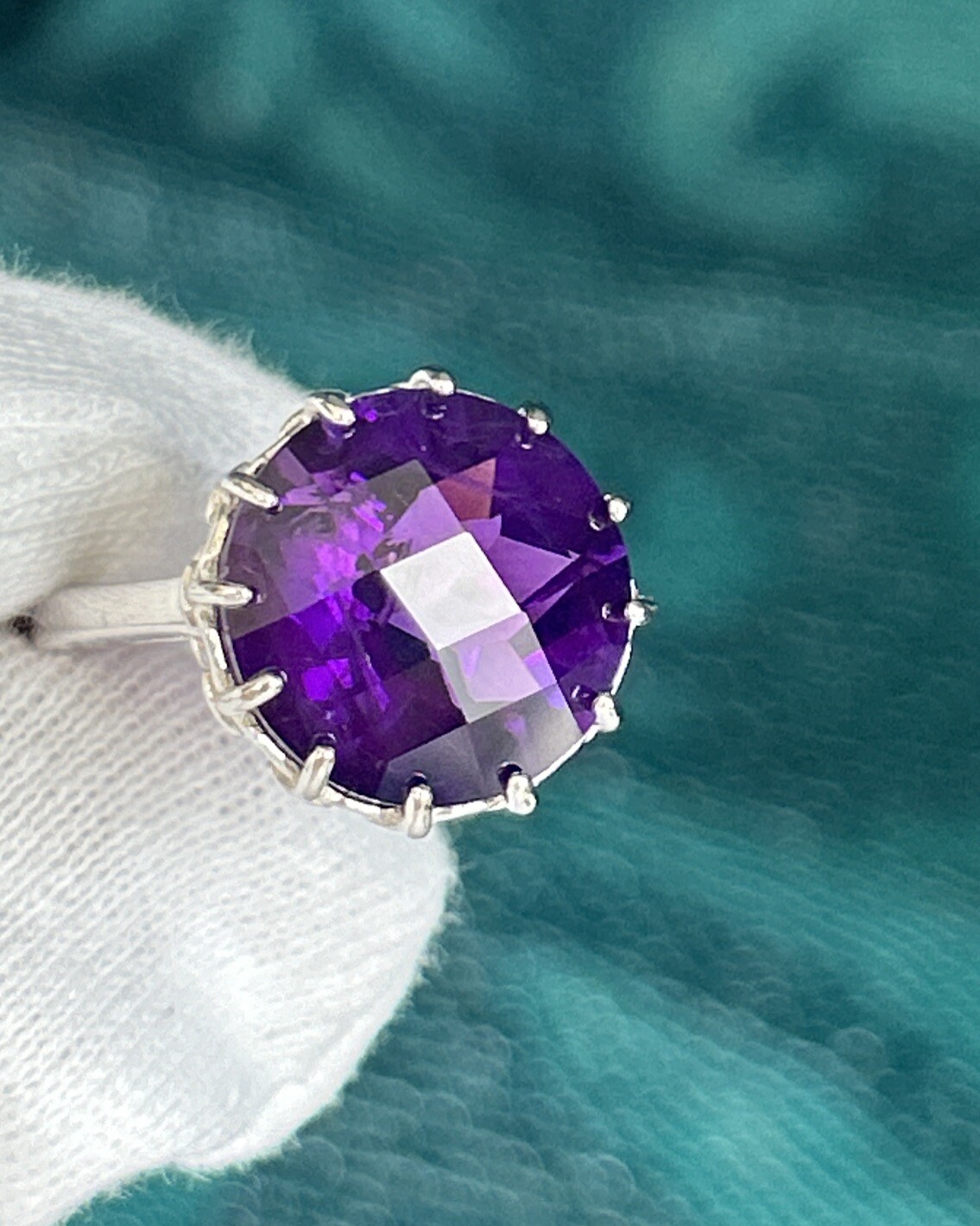 Sign BBJ Bangkok Co Sterling Silver 925 Amethyst Ring Size :7.75 New