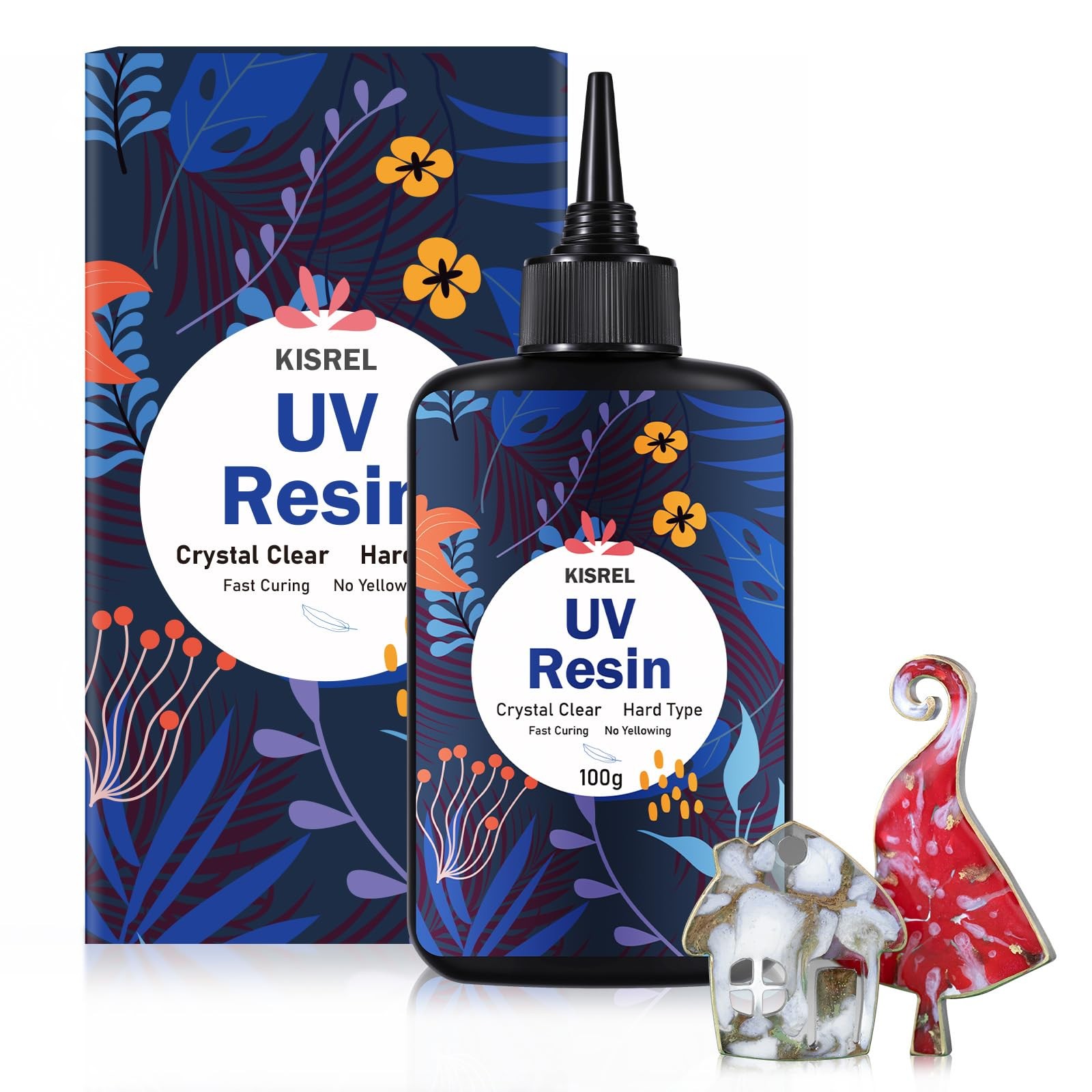 UV Resin 100g – Upgraded UV Resin Kit, Hard Type Crystal Clear Ultraviolet Cu…