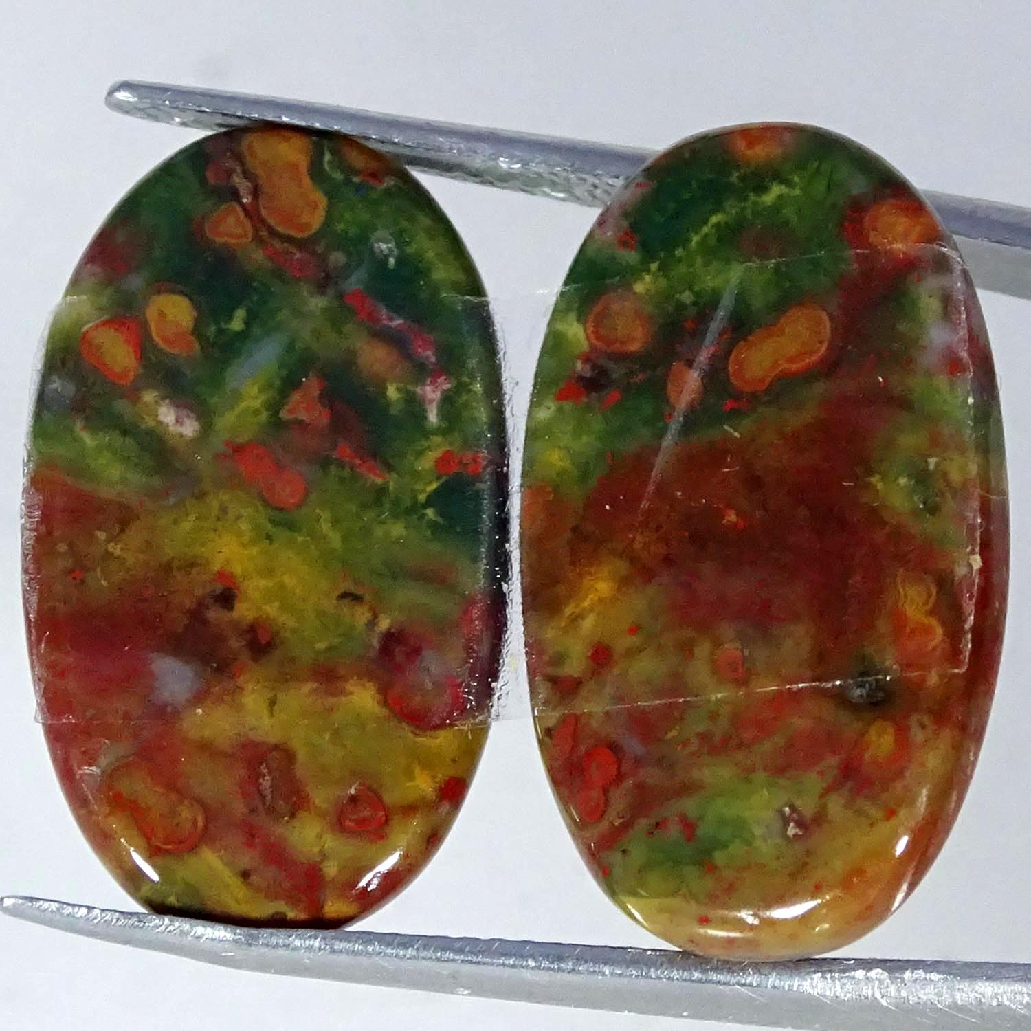 20.50Cts. 100% Natural Blood Stone Gemstone Cabochon Pair 14X23X4MM