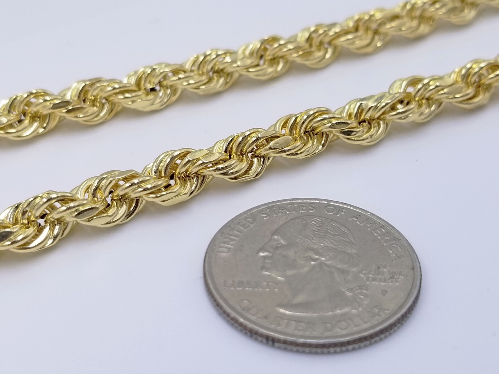 Real 14k Yellow Gold Rope Chain 6.5mm 24″ inch Long 14kt Men’s Necklace