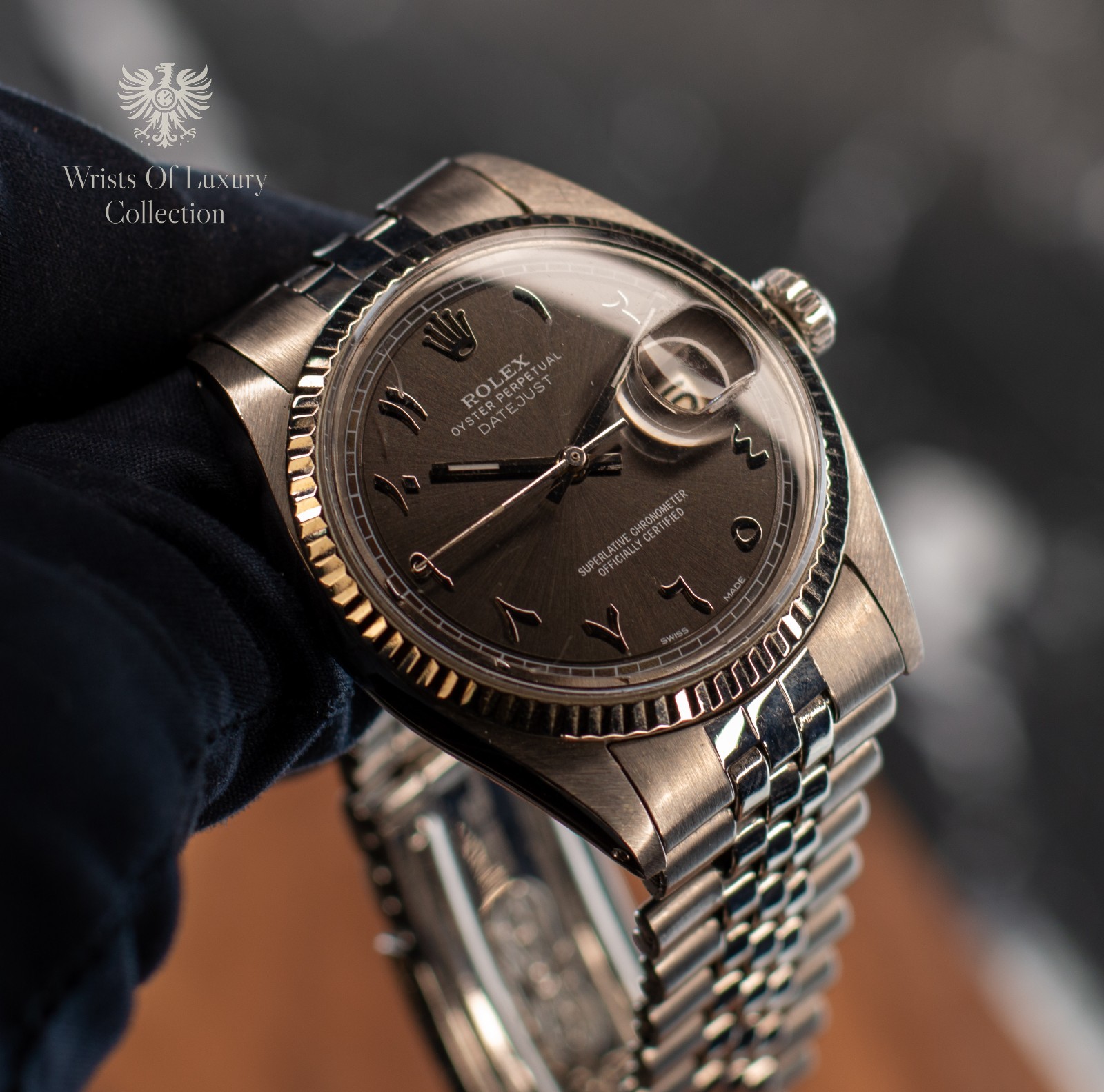 Rolex Datejust 1601 AM Gray Sunburst w/ Arabic Numerals 36mm Automatic Jubilee