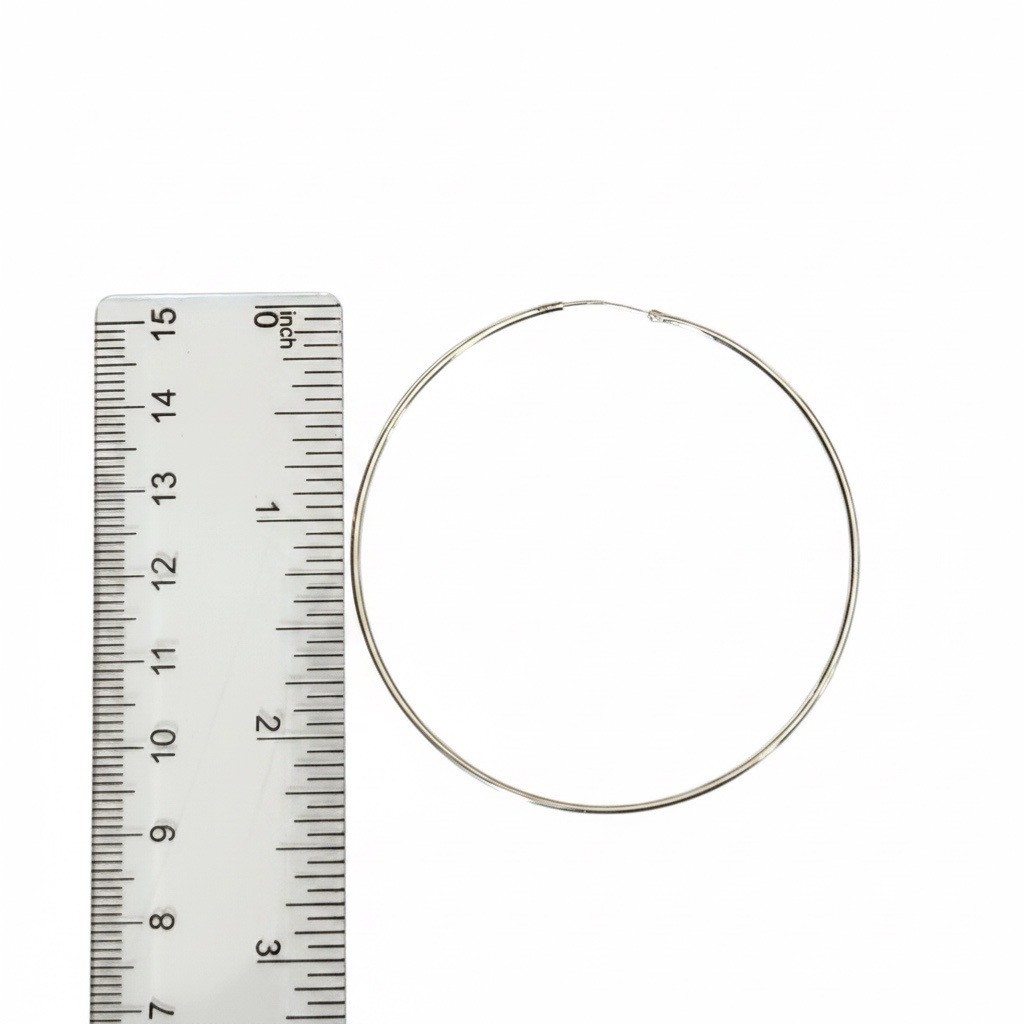.925 STERLING SILVER ENDLESS HOOP EARRINGS – 2.25 INCHES