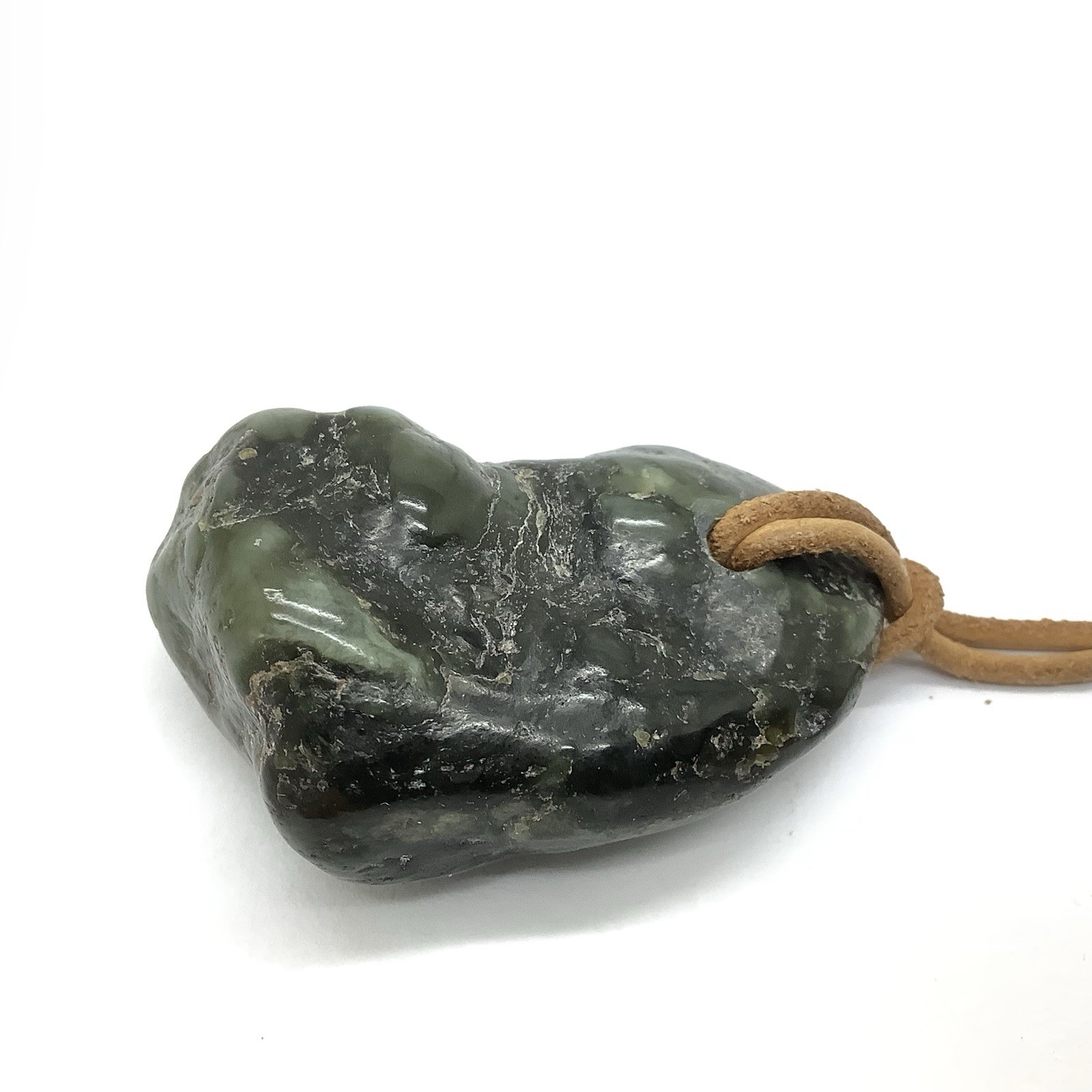 Big Sur Jade Botryoidal Pebble Pendant Green Ocean Nephrite Jade Necklace #291