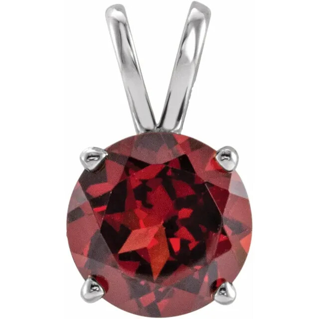 14K Solid White Gold Round Pendant Setting Pendant Mounting 4 Prong 3mm-10mm
