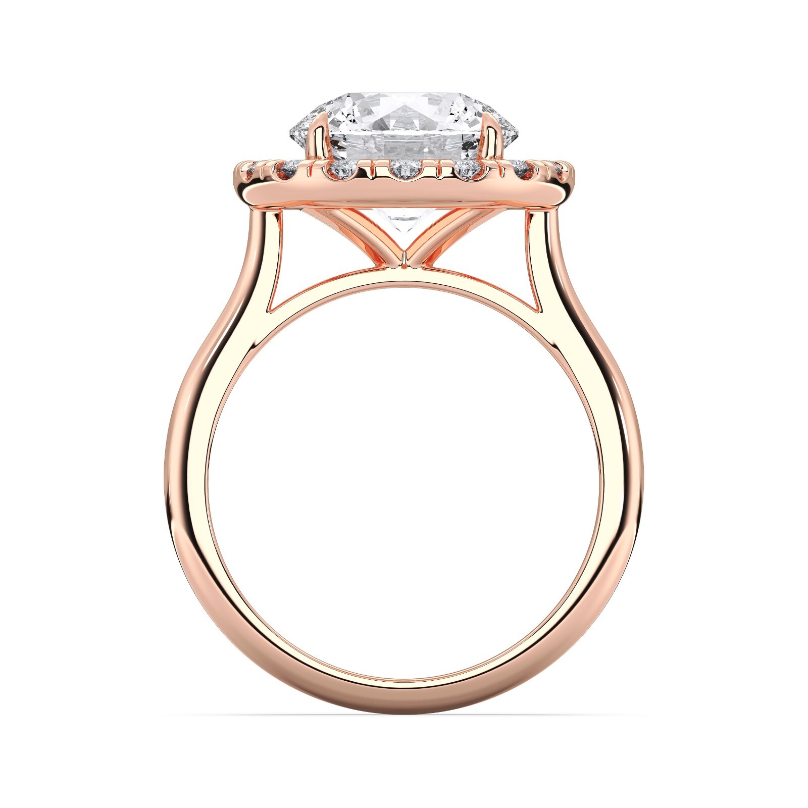4.70 Carat Round Cut Moissanite Diamond Halo Engagement Ring in Silver For Women