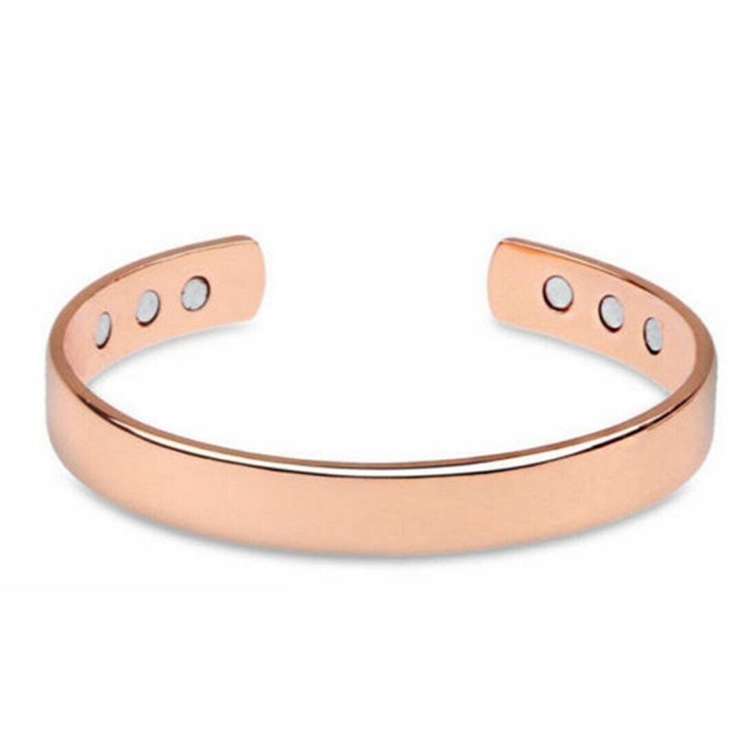 2× Pure Copper Magnetic Bracelet Arthritis Therapy Energy Bangle Pain Relief USA