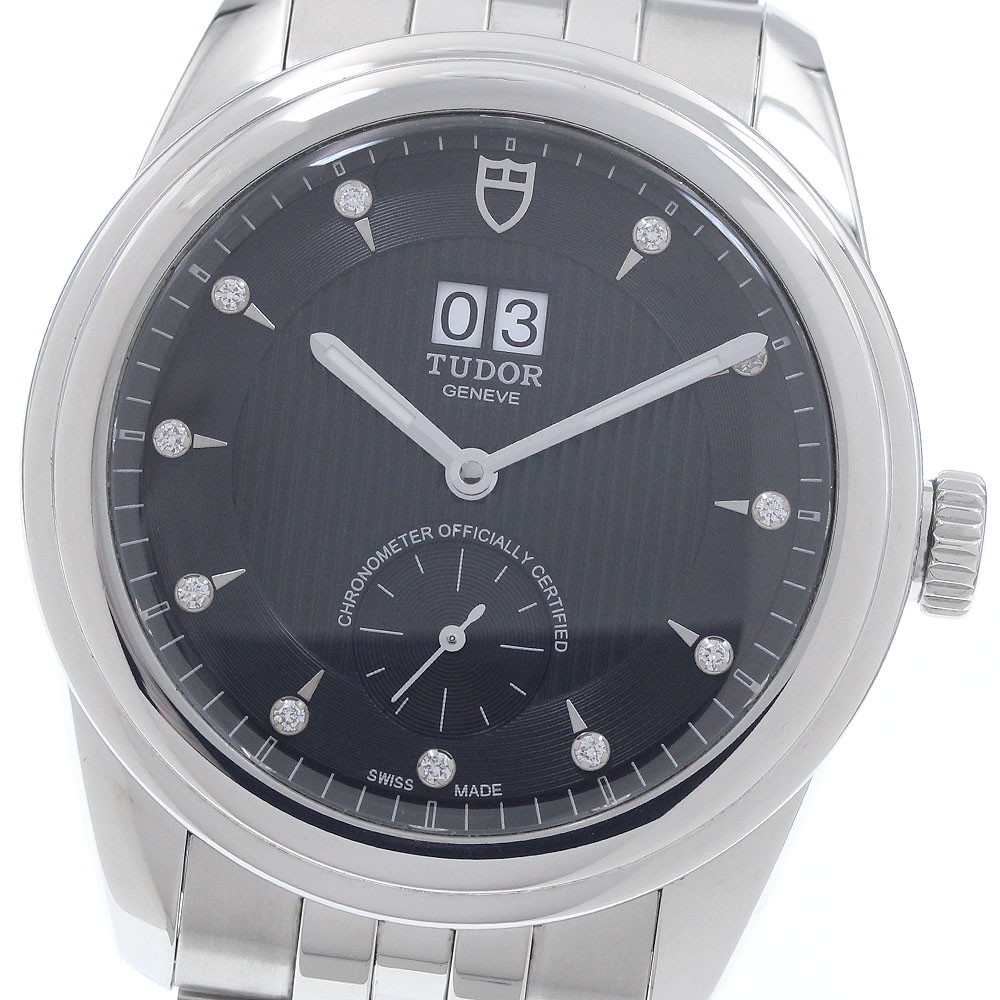 TUDOR Glamour 57100 Double date black Dial Automatic Men’s Watch_956334