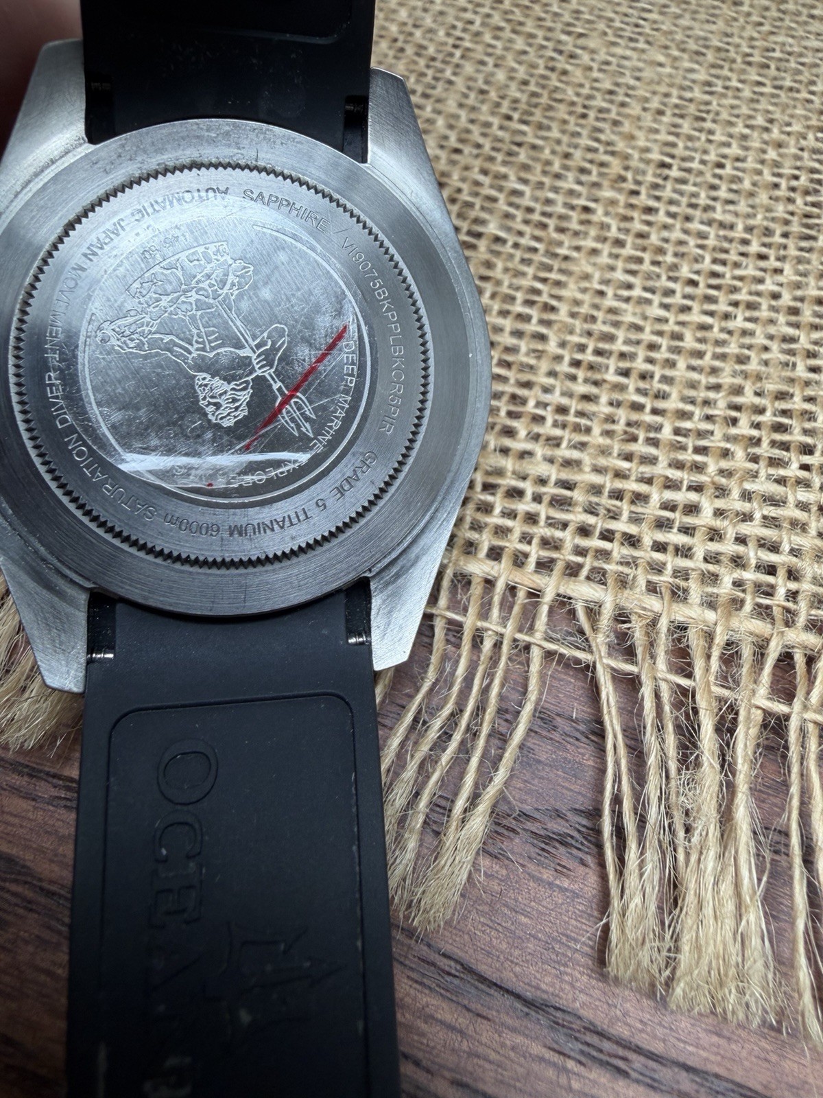Oceaneva Deep Marine Explorer VI 6000m Titanium GMT Purple Automatic Watch
