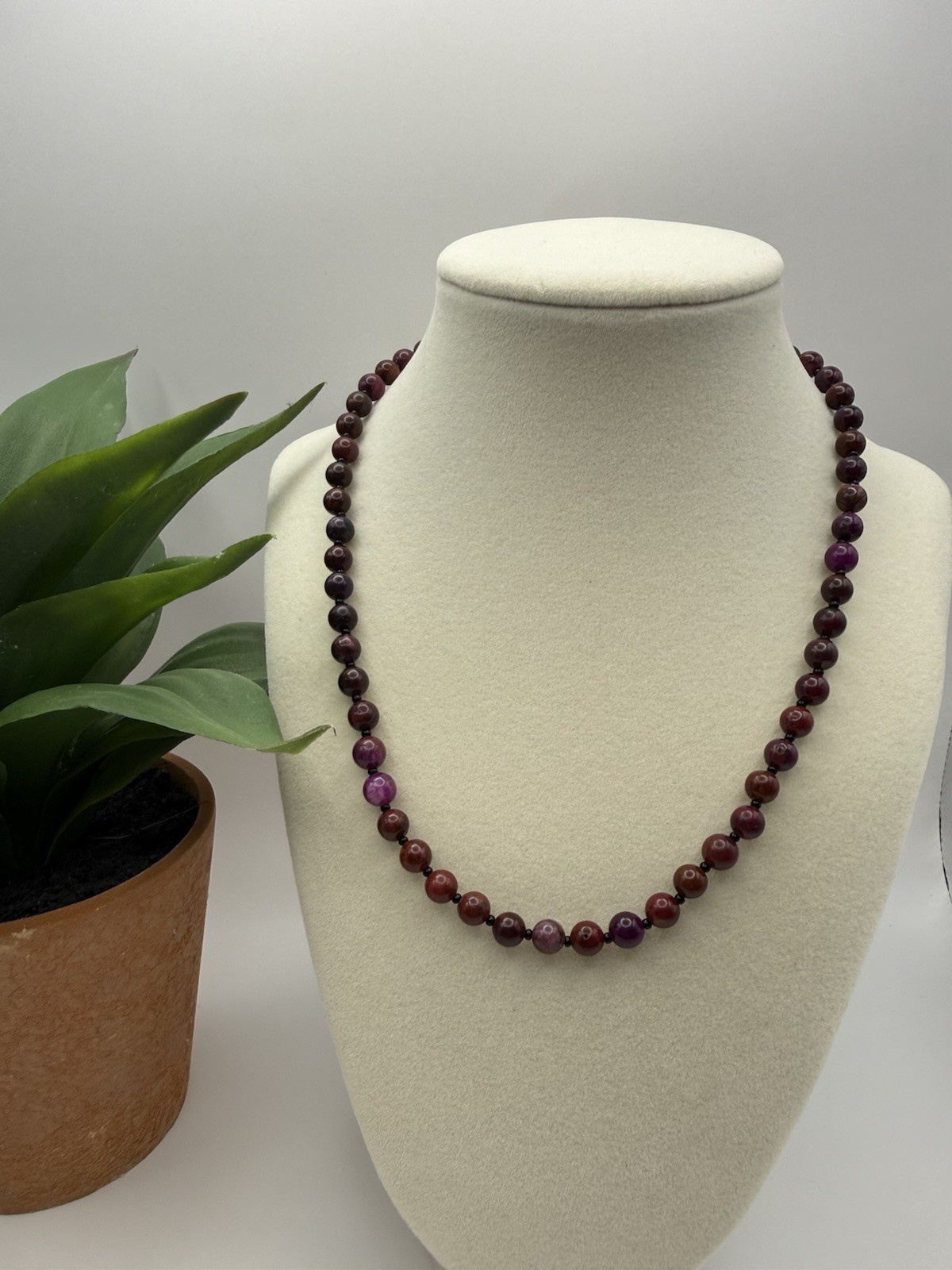 Sugilite Gemstone Necklace | 6mm Beads | 18 Inch