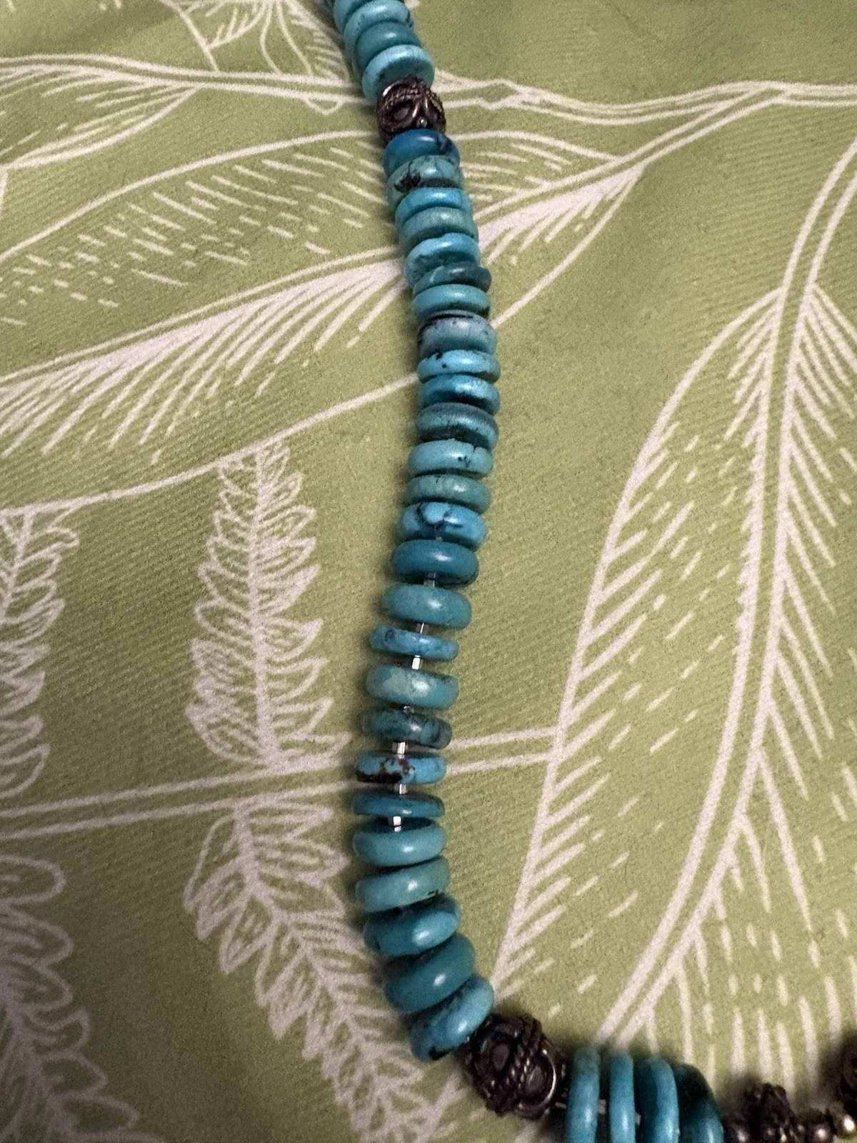 Handmade Statement Clay Horse Head and turquoise Bead Necklace