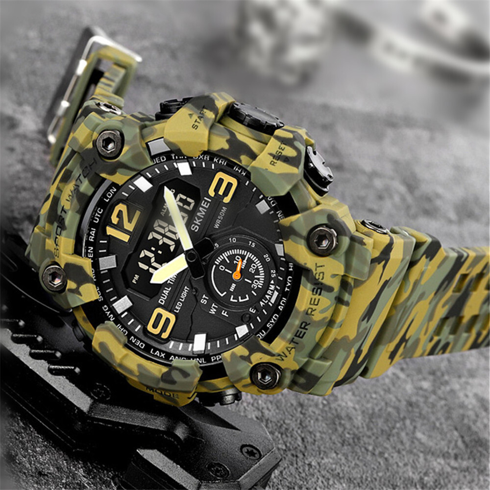 SKMEI Men Digital Quartz Watch Fashion Chronograph Military Sport LED Wristwatch