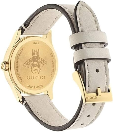 Gucci G-Timeless Women’s Bee Dial Leather Band Watch – YA1265009 ($1100 MSRP)