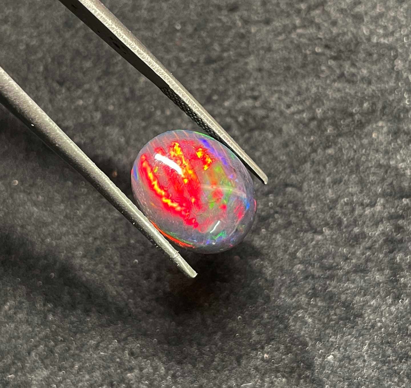Natural Ethiopian Black Opal Oval Cabochon Loose Gemstone 11*13.50 MM 2.30 CT