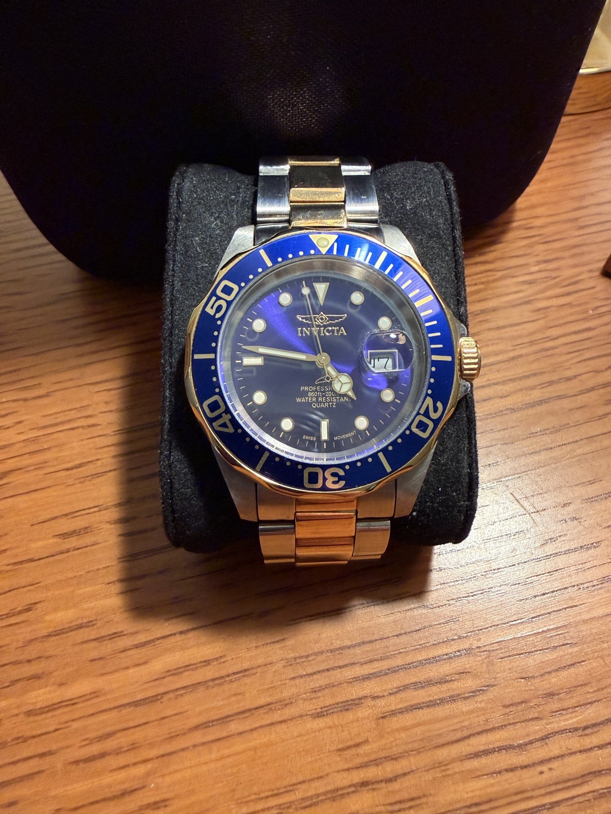 Invicta Men’s Watch Pro Diver Quartz Blue Dial Yellow Two Tone Bracelet 9310A
