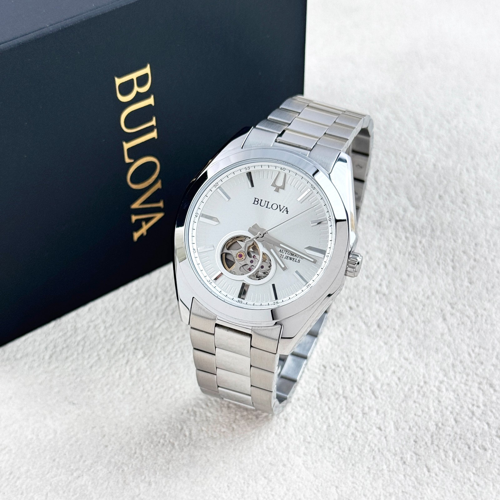 Bulova Surveyor Automatic Silver Dial Stainless Steel Men’s Watch 96A274