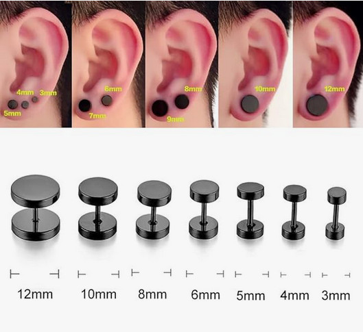 Hypoallergenic Steel Flat Back Stud Earrings for Women Men Cartilage Screw Back