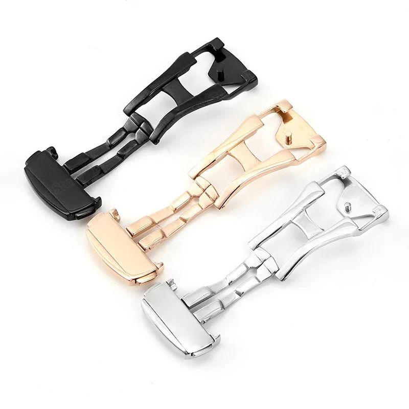 Metal Watch Buckle Folding Stainless Steel Deployment Clasp 16-20mm Bands Tools