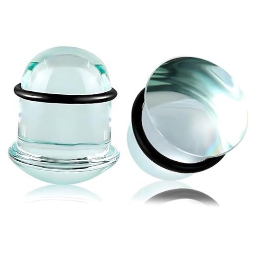Glass Single Flare Gauges for Ears Comfy Ear Gauge Plugs and Tunnels 9mm Clear