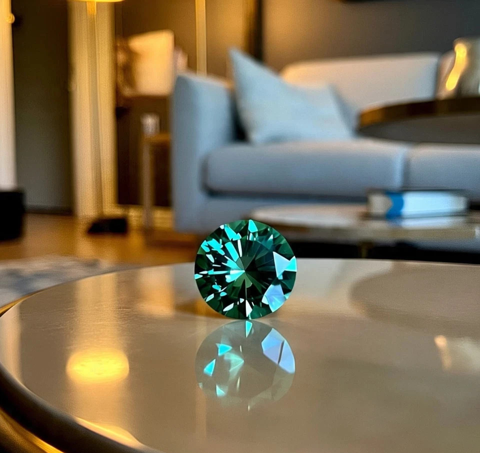Natural Green Diamond 5 CT Round Cut 11.50 mm VVS1 D Grade Certified Stone C11