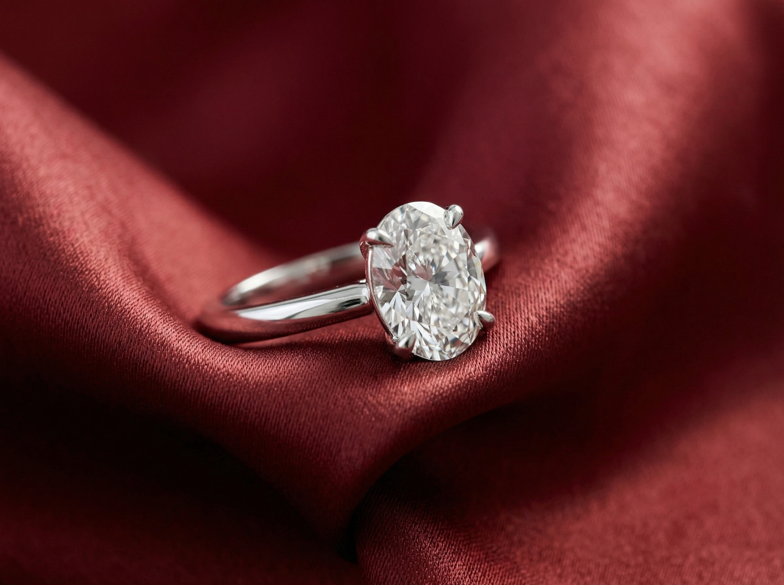Radiant Charm Oval Cut Simulated Diamond Solitaire Ring For Proposal Anniversary