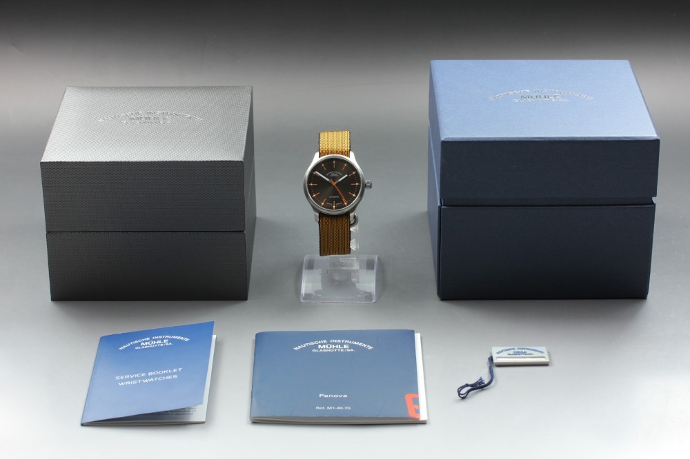 MINT MüHle-GlashüTte Panova Blau M1-40-70 Brown Auto 40mm Men’s Watch Full Set