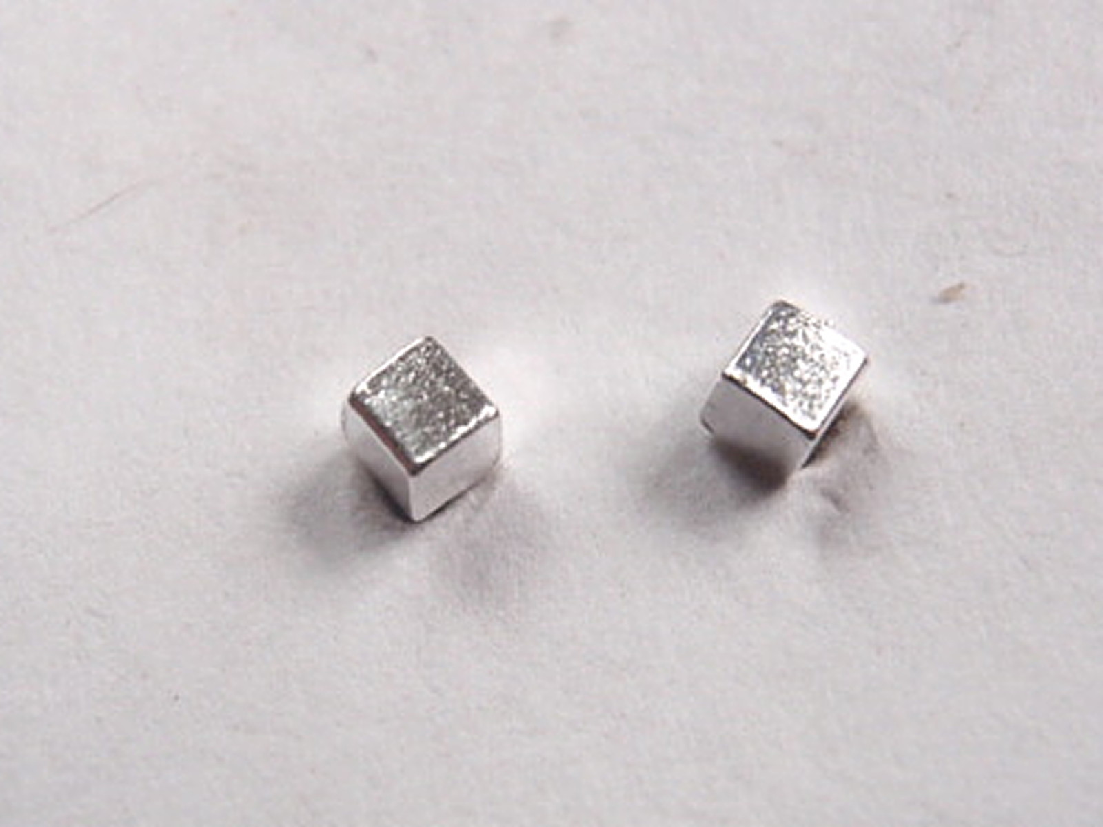 Tiny Cube Square Stud Earrings 925 Sterling Silver