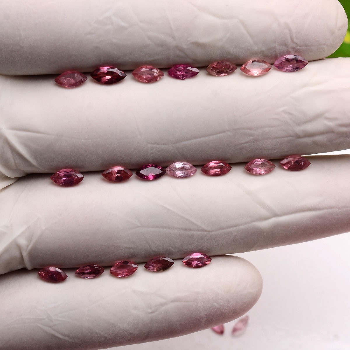 Set 33 Pcs Natural Pink Tourmaline 5mm-6mm Marquise Cut Untreated Gemstones Lot