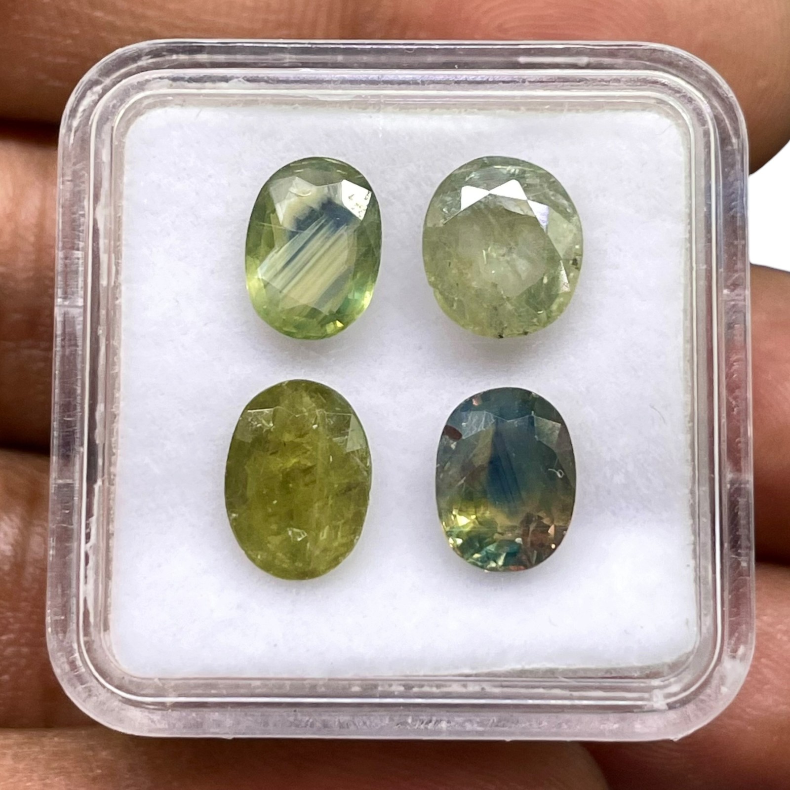 4 Pcs Natural Sapphires 8-8.7mm Oval Cut Multi Color Loose Untreated Gemstones