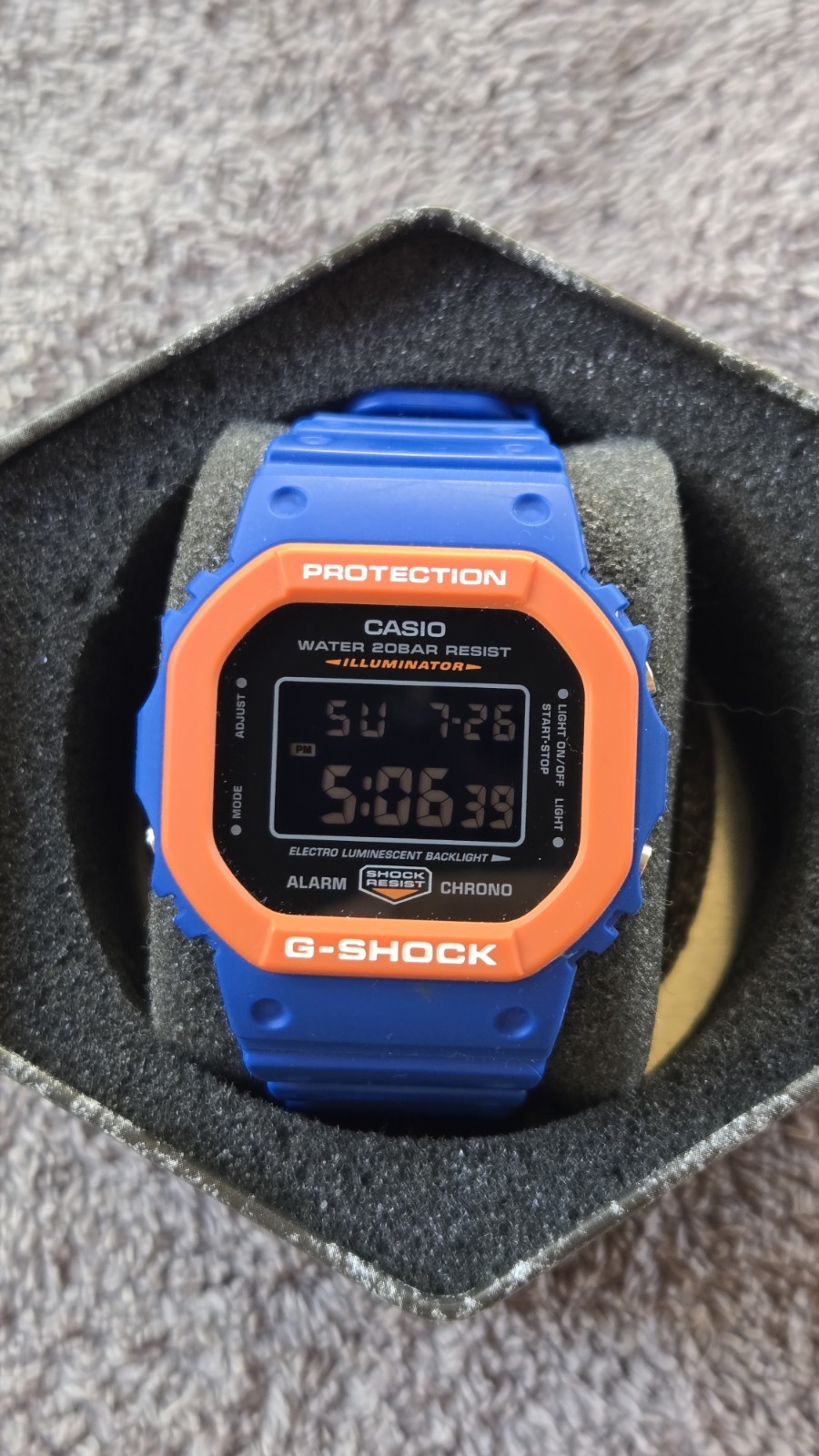 Casio G-Shock DW-5610SC-2D Bright Color Blue Orange Digital Men’s Fashion Watch