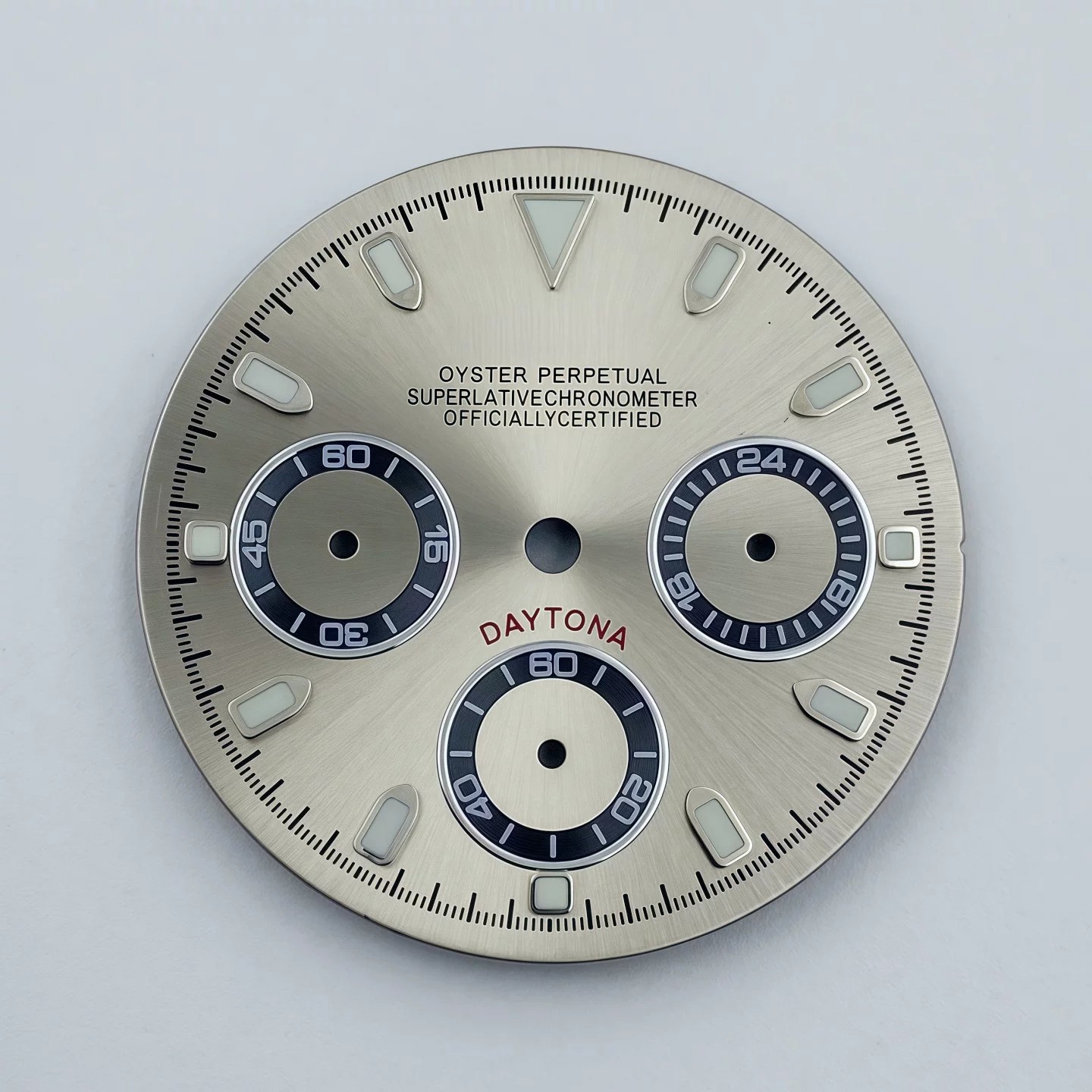 29.5mm Three-eyed panda Watch Dial Green Luminous for VK63 Movement S Logo
