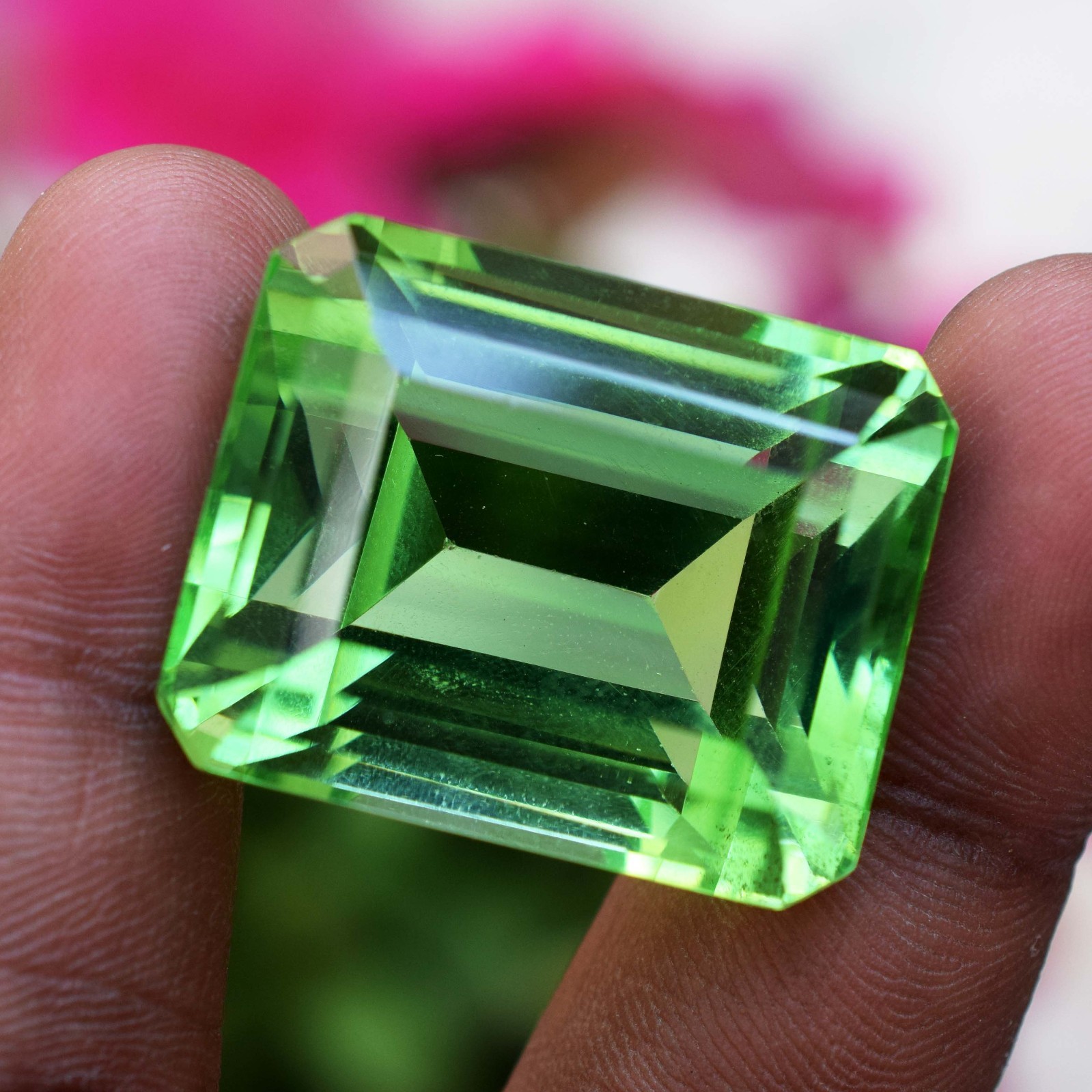 114.55 CT Flawless Green Topaz Emerald Cut Certified Loose Gemstone