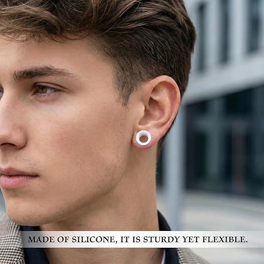 1 Pair Thick Silicone Ear Gauges Plugs Soft Flesh Tunnels Ear Stretchers 2g-1″