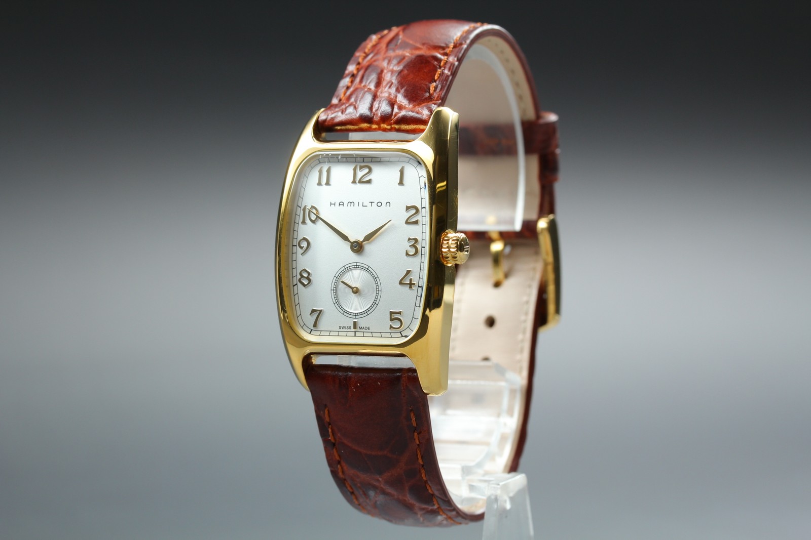 HAMILTON Boulton H134310 27mm Gold Small Second Qz Men’s Watch [Near MINT w/Box]