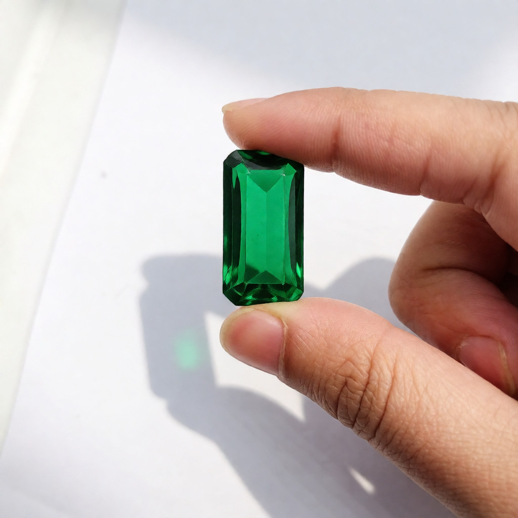 Emerald Green Emerald‑Cut 30–35 ct – Deep Green Loose Gemstone for Ring/Pendant