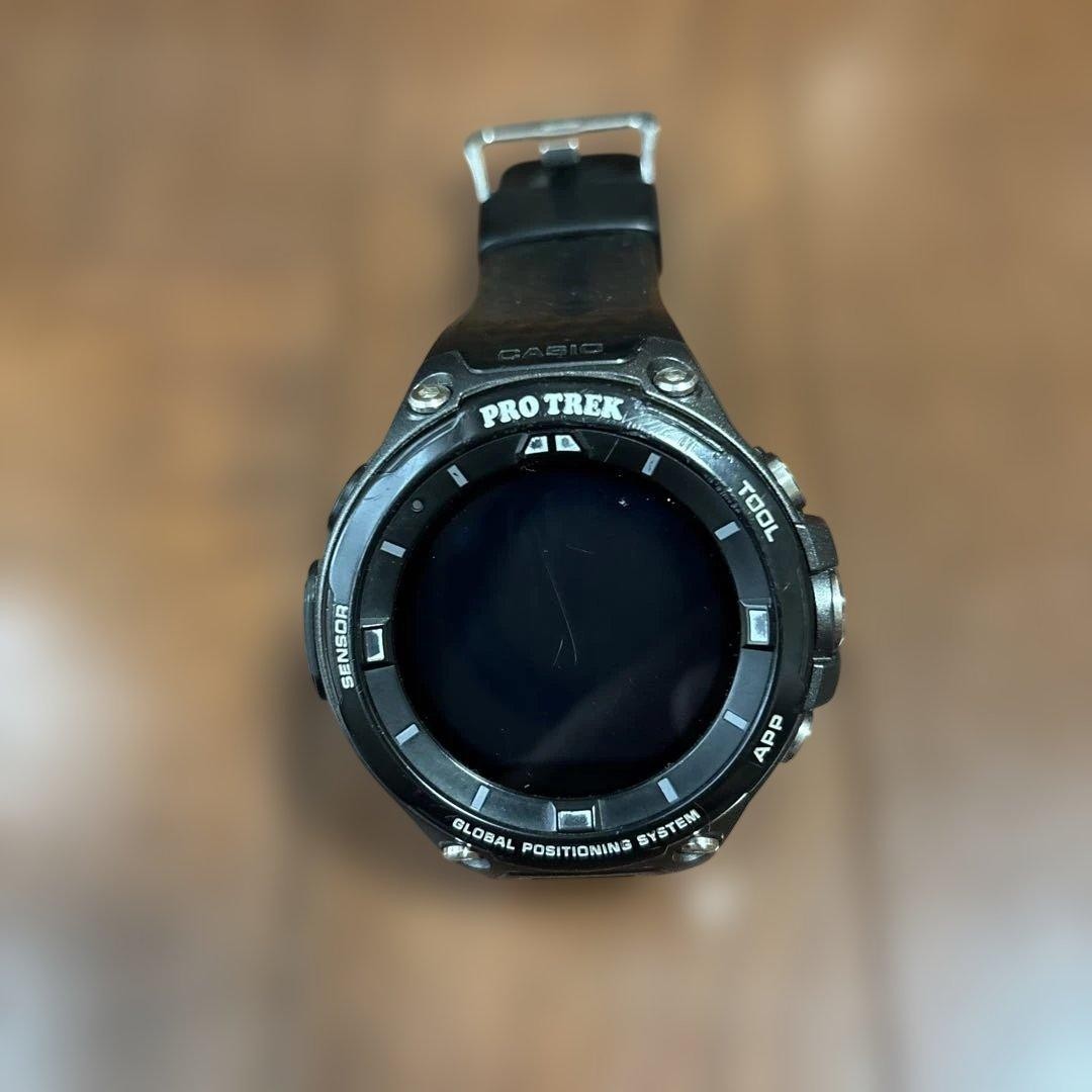 CASIO PRO TREK Smart WSD-F20 GPS Wear OS Watch Black Box Android Used