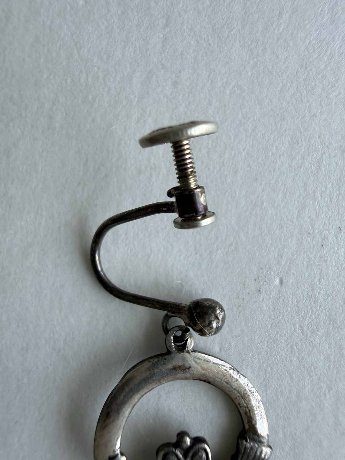 Vintage J.O’N Eire Irish Claddagh 925 Silver Screw Back Earrings Celtic Ireland