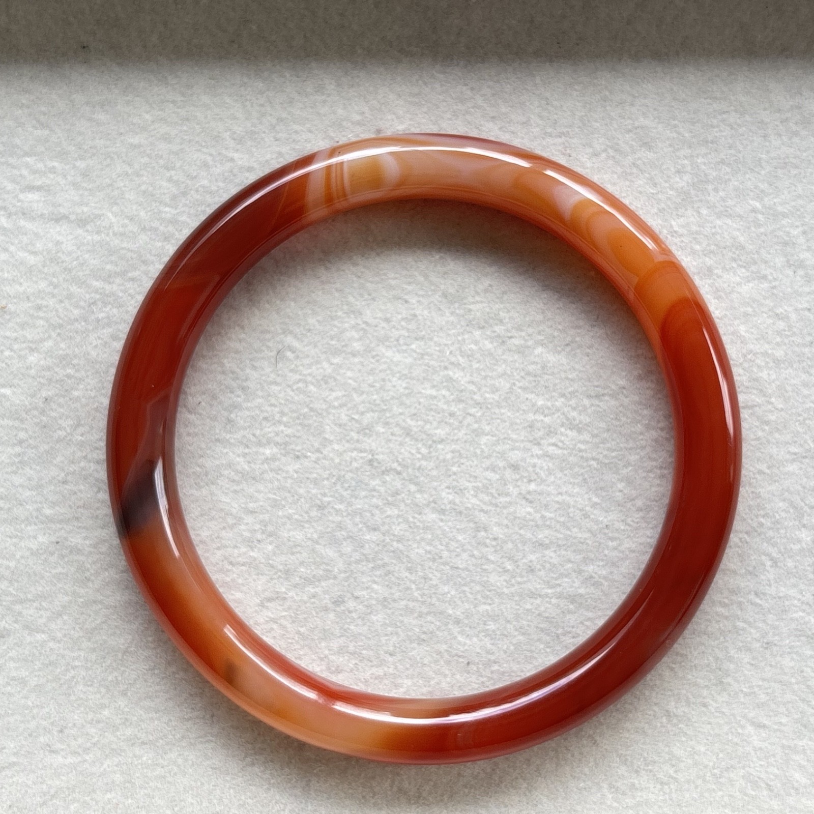 61mm Carnelian Agate Bangles Bracelets Red Lace Agate Banding