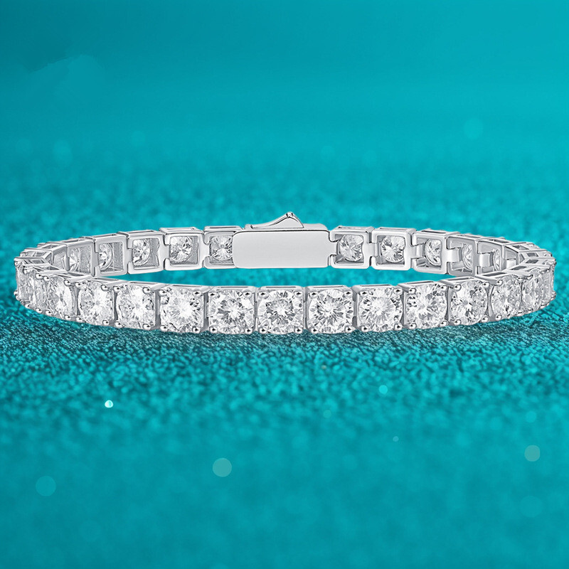 ALL SIZE VVS1/D Certified GRA Moissanite Tennis Bracelet S925 SILVER PASS TESTER