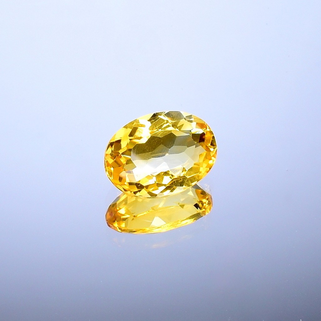 Oval Citrine Gemstone, Natural Faceted, Yellow Healing Crystals 6.45 Cts