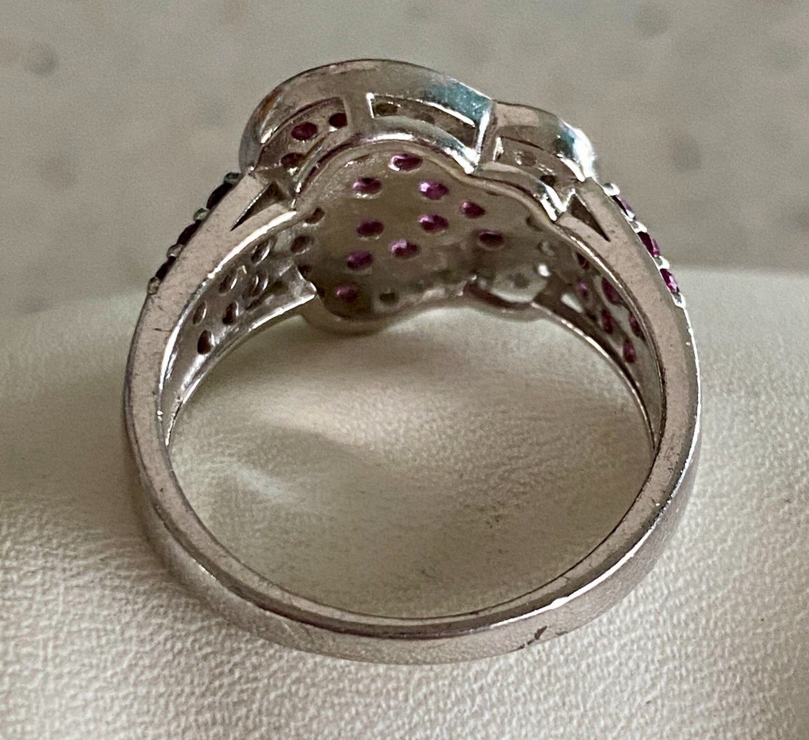 BBJ Pink Sapphire Butterfly Ring 925 Bangkok Ratnaraj Jewelers Size 8 Silver